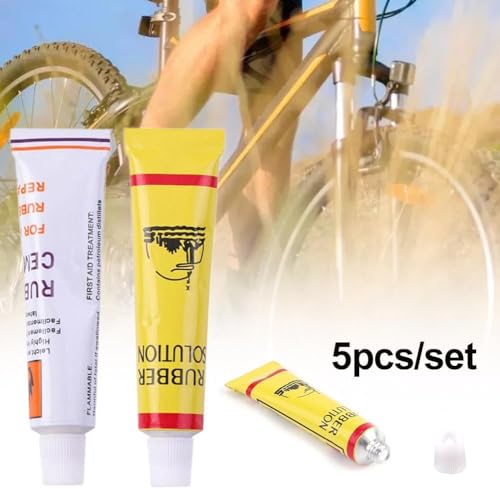 5Pcs Tire Repair Glue for Bicycle Motorcycle Tires Tube Patching Glue Cement Adhesive Puncture Tire Repair Tools Rubber Solution Cement Puncture Glue Bike Tyre Bicycle Hole Tire Repair Glue