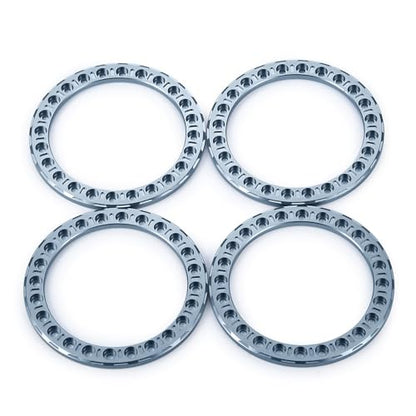 4PCS Aluminum Alloy 1.9" Beadlock Wheel Rings Replacement Wheel Rim Beadlock Ring for 1/10 Scale SCX10 1.9inch Beadlock Wheels Upgrades RC Crawler Car Accessories (Grey) - color: Grey