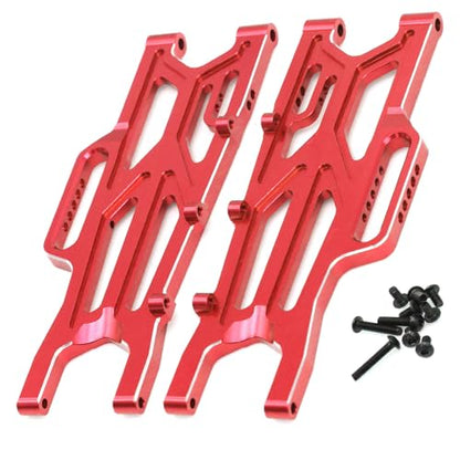 Aluminum Rear Lower Suspension Arms Set Compatible for Arrma 1/10 Kraton/Outcast 4x4 4S V2 BLX RC Truck Upgrade Parts L/R Suspension Arms Swing Arm Replacement ARA330711 - color: red, size: Rear Lower