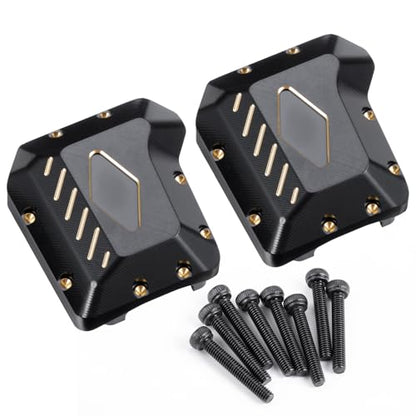LSG 2PCS Brass Front and Rear Axles Housing Diff Cover 127g Counterweight for 1/10 TRX4 TRX6 RC Crawler Upgrade Parts
