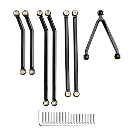 High Clearance Chassis Links Front 4 Links Set for SCX24 Gladiator AXI00005 Axial 1/24 RC Crawler Car Upgrades, 8pcs (Black) - color: Black