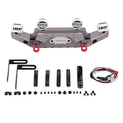 GoolRC TRX-4 Metal Front Bumper with 2 Led Lights for 1/10 RC Crawler Traxxas TRX4 Sport 82024 (Titanium)