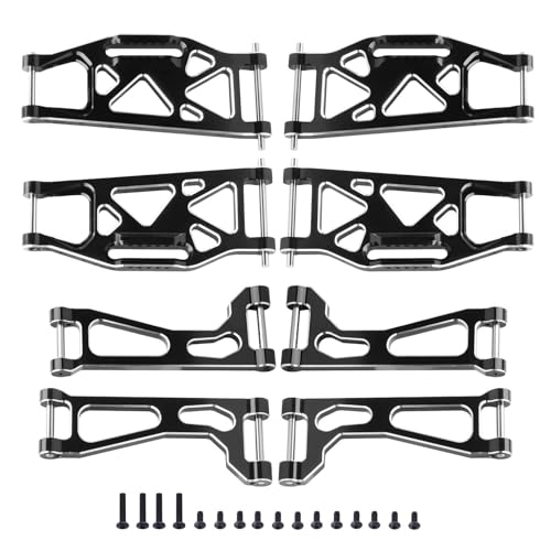 Aluminum A-Arms for Traxxas WideMaxx Suspension Arms Upgrades Set Front & Rear (8-Pack) (Black) - color: Black