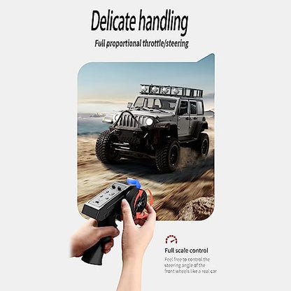GoolRC 1:12 Scale 4 Wheel Drive Remote Control Car, Off-Road Truck with Lights, 2.4G Remote Control Crawler - color: Orange, size: 3 Battery