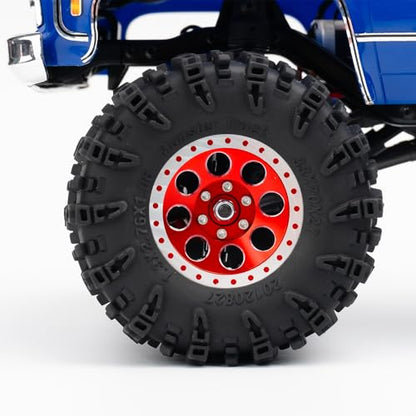 1.3 Beadlock Wheel Rims for SCX24 TRX4M Upgrade 1/24 1/18 RC Crawler Car (Red) - color: Red