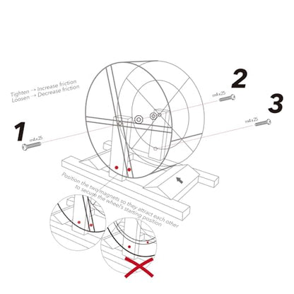 Hamster Wheel Challenge RC Crawler Obstacle for 1/24 1/30 Scale Adjustable Friction Rolling Loop Skill Training RC Course Track（NO Truck Included）