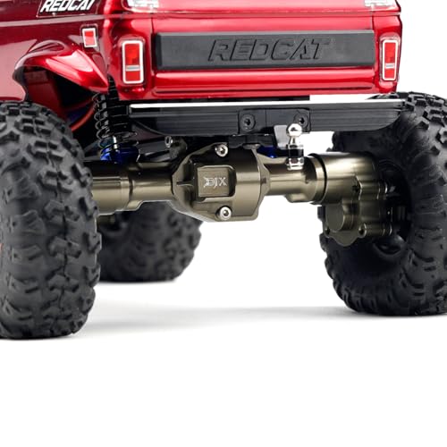 DJX CNC Aluminum RC Front & Rear Portal Axles Set +4mm Extended Complete Axles for 1/18 RC Rock Crawler Redcat Ascent-18 Upgrades Parts(Black&Blue) - color: Black&blue