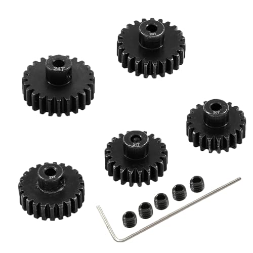 Metal Steel 3.175mm Shaft 32P Pinion Gear Set 20T 21T 22T 23T 24T Compatible with 1/10 Crawler Truck Traxxas Arrma HSP HPI AXIAL Tamiya LOSI RC Car Upgraded Parts - size: 20T 21T 22T 23T 24T