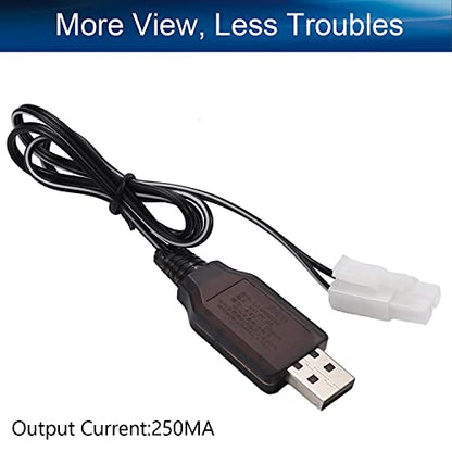 Heyiarbeit L6.2-2P USB Power Charging Cable for RC Car 4.8 V 250mA Ni-MH Ni-CD Battery 1pcs - size: L6.2-2P 1Pcs