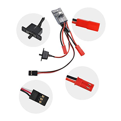Waterproof 10A Brushed ESC E2s Dual Way Brake LED Control for 1/16 1/18 1/24 RC Car, Boat, Tank8 RC Car Brushless ESC