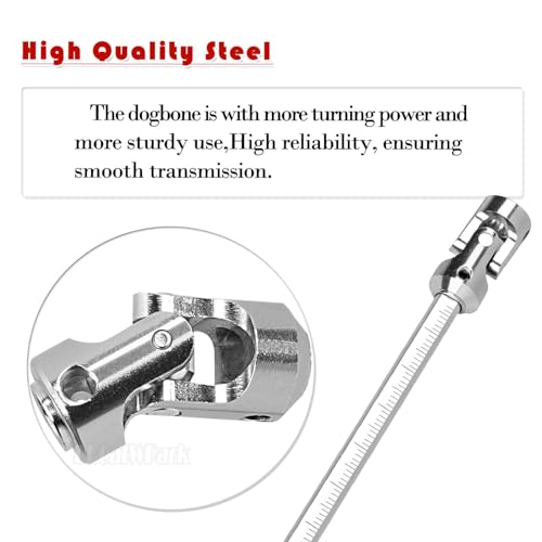 Free to Cut Length Drive Shaft Axles Upgrades Part for 1/10 LCG DIY RC Crawler SCX10 I SCX10 II SCX10 III TRX4 Capra,2PCS #45 Steel Universal Joint Driveshaft,Silver - color: Silver (Free to Cut Length Drive Shaft)