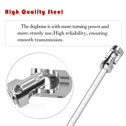 Free to Cut Length Drive Shaft Axles Upgrades Part for 1/10 LCG DIY RC Crawler SCX10 I SCX10 II SCX10 III TRX4 Capra,2PCS #45 Steel Universal Joint Driveshaft,Silver - color: Silver (Free to Cut Length Drive Shaft)