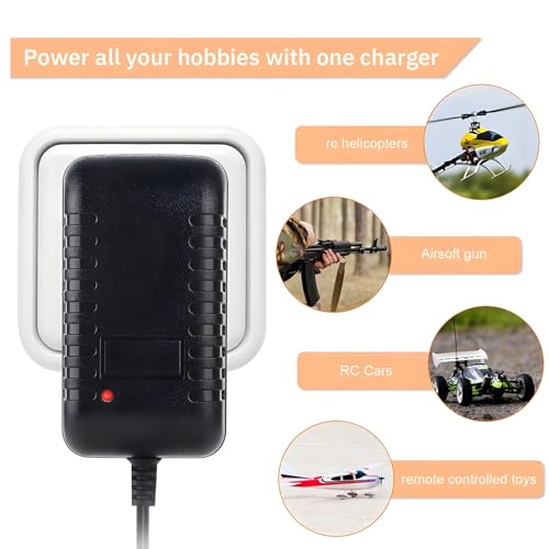 Prettyia 19 Groups of nimh Battery Chargers rc car Charger | Applicable2.4v 3.2v 4.8v 7.4v 8.4v 9.6v 10.8v 12v Fast charging Intelligent charger