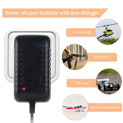 Prettyia 19 Groups of nimh Battery Chargers rc car Charger | Applicable2.4v 3.2v 4.8v 7.4v 8.4v 9.6v 10.8v 12v Fast charging Intelligent charger