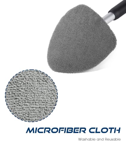 Window Screen Cleaning Brush,Car Accessories Universal Vehicles Window Cleaning Tool with Reusable Cloth Pads,Car Wash Equipment,Automotive Windshield Wiper Tools,Fit for All Cars (Triangle) - size: Triangle