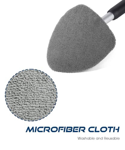 Window Screen Cleaning Brush,Car Accessories Universal Vehicles Window Cleaning Tool with Reusable Cloth Pads,Car Wash Equipment,Automotive Windshield Wiper Tools,Fit for All Cars (Triangle) - size: Triangle