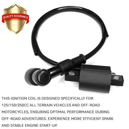 Ignition Coil for CG 50cc 90cc 110cc 125cc 150cc 200cc 250cc Engines, Spark Plug Wire Motor Ignitor Line Kit Tool Replacement for Moped Scooter ATV Quad Dirt Pit Bike Buggy Motorcycle Go Kart