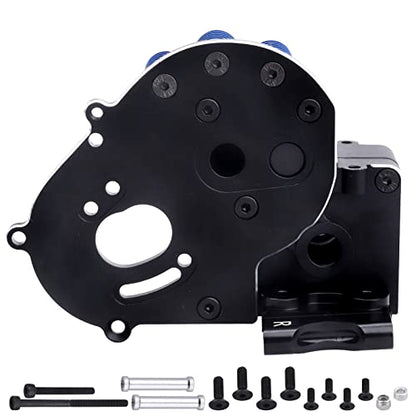 Aluminum Transmission Case Gearbox with Motor Plate and Arm Mounts for 1/10 Traxxas Slash 2WD Rustler Stampede Bandit Replace of 3691