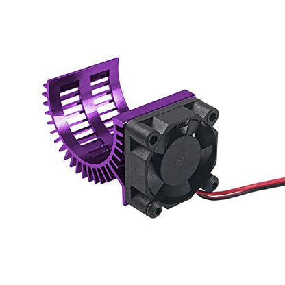 RC Motor Heatsink 540 545 550 Motor Heat Sink with 5-6V Cooling Fan Compatible with Traxxas HSP HPI Wltoys Himoto Axial Tamiya 1/10 RC Crawler Truck Car (Purple) - color: Purple