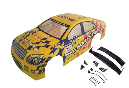 1/10 Scale RC Painted Precut Drift Racing Touring Onroad Car Body Shell Width 195mm with Wing Mirror Accessories (Crown) - style: Crown