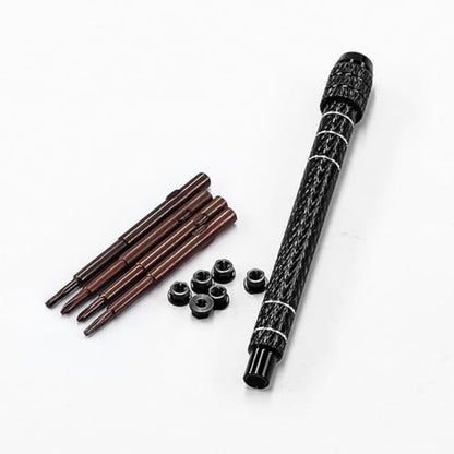 1/30 RC Screwdrivers Set H1.3 Hex T4 Plum Phillips 1.5mm 2.0mm Precision Bits With M2 Nuts Screw Driver Repair Tool Kit For 1:30 1:32 Crawler Car Axial SCX30 0.7" Tires Wheels (Black) - color: Black