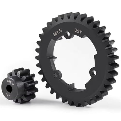 RC Car Assortment for X-MAXX 6S 8S for Monster 1/5 RC Truck Upgrade Parts Steel 1.5M 35T Spur Gear and 12T Pinion Motor Gears