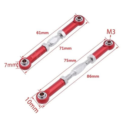 Purple Aluminum Turnbuckle Rod Steering Linkage 6Pcs 71-86mm Compatible with 1/10 Scale RC Trucks