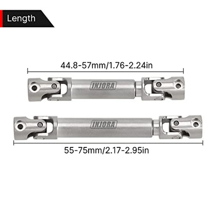 INJORA Stainless Steel D-Shaped Hole Drive Shaft for SCX24 JLU C10 Bronco