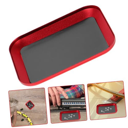 BESPORTBLE Aluminum Alloy Screw Holder Tray Magnetic Model Car Mechanic Storage Rc Model Car Parts Organizer Washers Serving Tray - color: Red