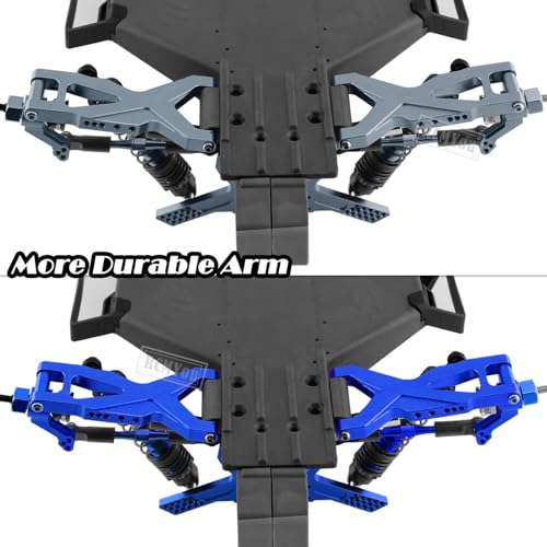 RC Aluminum Suspension A-Arms Upgrades Part for 1/10 Slash 2WD,Alloy Front Rear A Arms Swing Arms Hop Ups w/Tie Bar,Replace 2555,3631,2532,Titanium