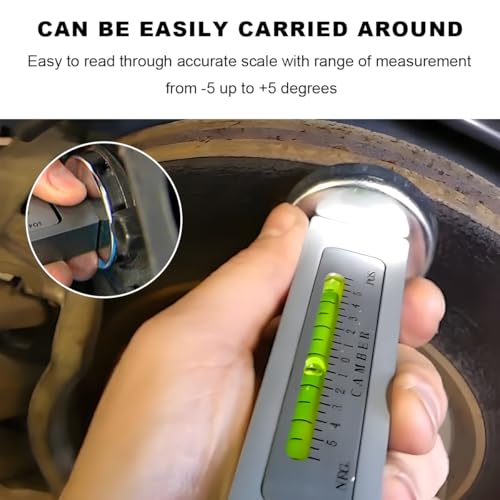 Adjustable Magnetic Gauge Tool, Camber Castor Strut Wheel Alignment Gauge with Magnetic Base, Universal Automotive Wheel Alignment Tool for Car Truck RV Tire Repair (Black) - color: Black