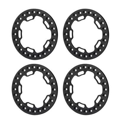 RC Models For TRX-4 For Axial For SCX10 D90 1/10 RC Crawler Car Model Parts 4Pcs/set Metal Alloy Replacement 1.9inch Beadlock Wheel(Black) - color: Black