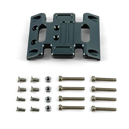for Axial Scx10 Upgrades Parts Metal Aluminum Alloy Chassis Gearbox Mount Transmission Holder Skid Plate for 1/10 Rc Car Accessories(Titanium) - color: Titanium