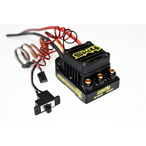 Castle Creations Sidewinder 4 Sensorless ESC & 1406 7700KV Brushless Motor Upgrade for 1/10 RC Vehicles On Road Edition, Black, Green