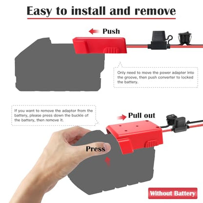 18V Adapter for Milwaukee M18 Battery Adapter for Power Wheel Battery Upgrade Conversion Kit with Switch, Fuse & Wire Terminals, 12AWG Wire, Power Tool Power Connector for DIY Rc Car Toys - size: 1 Pack