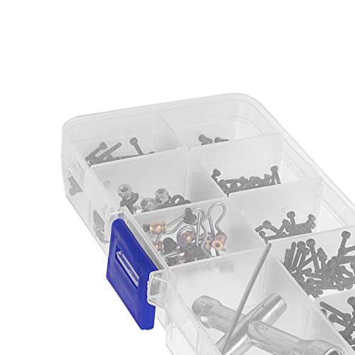 252Pcs ShareGoo M1.4 RC Screw Kit Scx24 Screws Assortment Set Fastener Pins Repair Tools Compatible with Axial SCX24 Deadbolt C10 Jeep AXI90081 AXI00001 1/24 RC Crawler