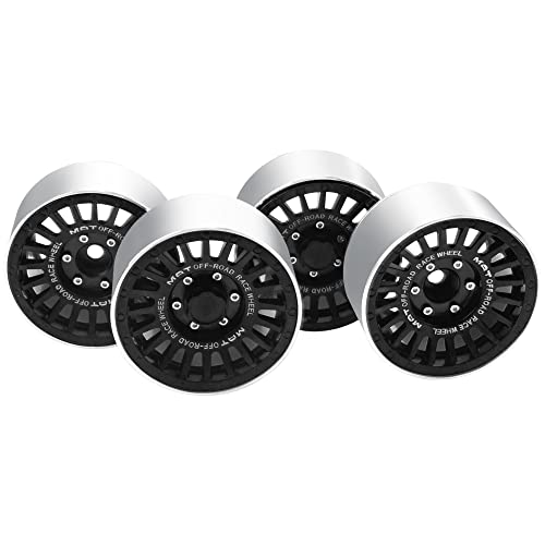 2.2" Metal Beadlock Wheel Rims 35mm Wide Fit 2.2 Tires Compatible with Traxxas TRX4 TRX6 Axial SCX10 90046 SCX10-III Wraith RR10 Spectra 1/10 RC Crawler