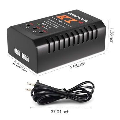 LiPo Battery Charger, Balance Charger for 2S 3S XHR Plug Battery | Smart Chip for safe balanced charging Designed for 2S 3S LiPo batteries with XHR Plug Ideal for RC toys and models