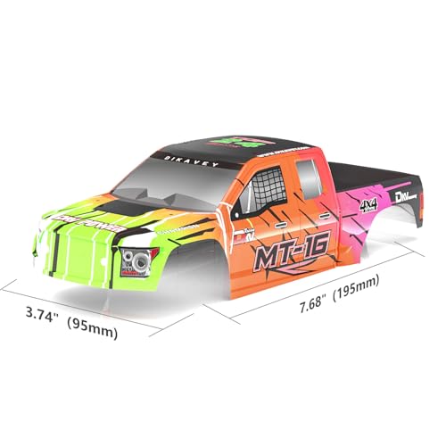 RC Brushless Truck 1/16 PC Car Shell, 1PCS MT-16-Yellow - color: Yellow