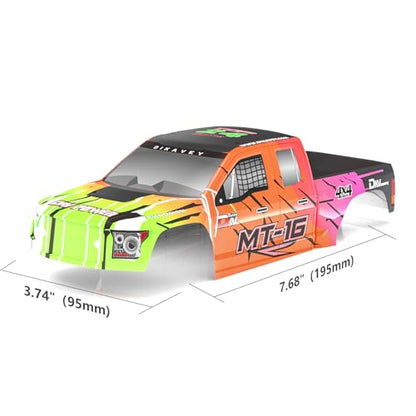 RC Brushless Truck 1/16 PC Car Shell, 1PCS MT-16-Yellow - color: Yellow