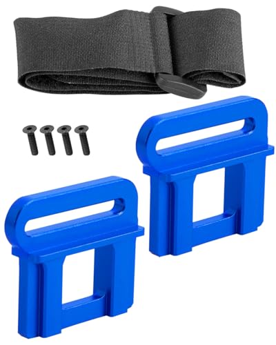 RC Tall Battery Holder Mount Hold Down Upgrades Part for 1/8 6S Maxx Slash / 4WD Sledge,Aluminium Battery Mounting Plate Tray Battery Holder Mount with Strap,Navy Blue - color: Navy Blue- (Upgrades)