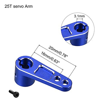 MECCANIXITY Aluminum Alloy 25T Steering Servo Arm Horn Dark Blue for DIY RC Car/Boat/Airplane Boat Accessories