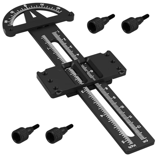 Aluminum Shock Synchronizer Ruler Balance Measurement Tool Compatible with 1/10 1/12 Axial SCX10 TRX4 Tamiya TT02 TT02 CC01 MST XV01 TF2 RC Car (Black) - color: Black