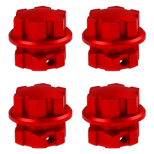 Aluminum 17mm Splined Wheel Hubs Adapter & Nuts #8654 Compatible with Traxxas 1/10 E-Revo 2.0 Maxx & 1/8 Sledge RC Car (Red) - color: Red
