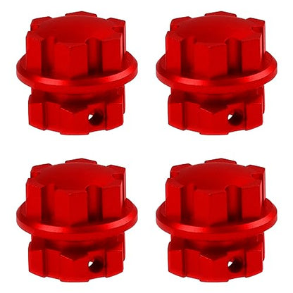 Aluminum 17mm Splined Wheel Hubs Adapter & Nuts #8654 Compatible with Traxxas 1/10 E-Revo 2.0 Maxx & 1/8 Sledge RC Car (Red) - color: Red