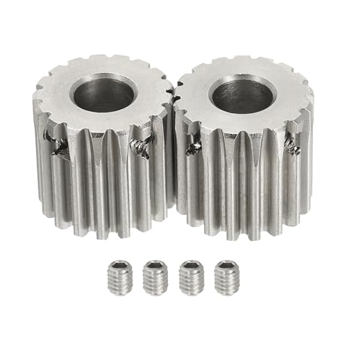 uxcell 2Pcs 1 Mod 17T Spur Gear 8mm Bore, 304 Stainless Steel Pinion Gear, 20°Pressure Angle, for Spur Rack and RC Model Car or Motor DIY - size: 1 Mod 17T, 8mm