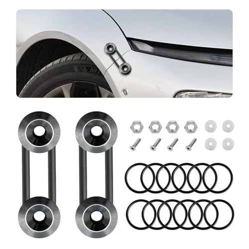 KVAEY Bumper Quick Release, JDM Front Rear Bumper Fasteners with Stainless Steel Screw Rubber O-Ring Washers, Universal Car Bumper Quick Release Tabs Trunk Bend Fenders Holders Kit (Titanium) - color: Titanium
