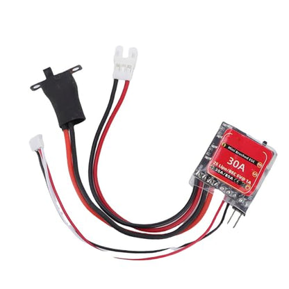 Keenso Brushed ESC, 30A Mini Electronic Speed Controller with Brake for 2S LiPo and NiMH Battery in 1/32 1/18 /24 Scale RC Cars