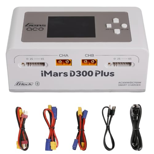 Gens ace Imars D300 Plus Blue-Tooth and G-Tech Series 16A AC 300W DC 700W Charger（White）