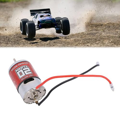 Drfeify 550 Brushed Motor 20T RPM for RC Car and Boat, High Speed D Shaft Replacement for Arrma, HSP, with Stainless Steel Housing